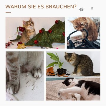 PawHut Kratzbaum Katzen-Spiel-Stamm Kletterbaum Jute Khaki+Hellbraun 40 x 30 x 56 cm, 40L x 30B x 56H cm