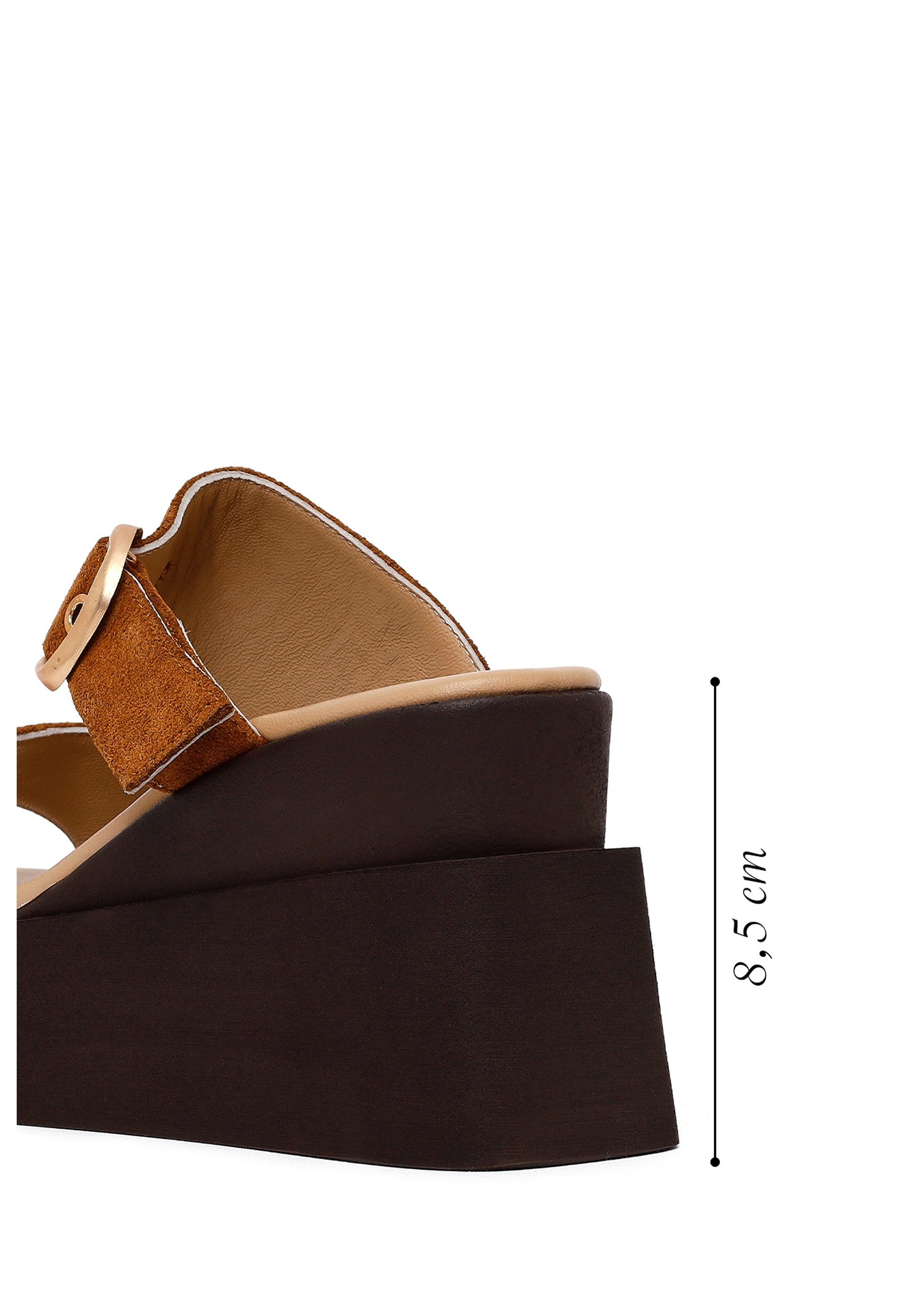 Derimod Keilabsatz-Pantoletten aus Veloursleder Mules Echtes Wildleder, Lederfutter, TPU-Sohle, Plateaukeil, Schlupfdesign