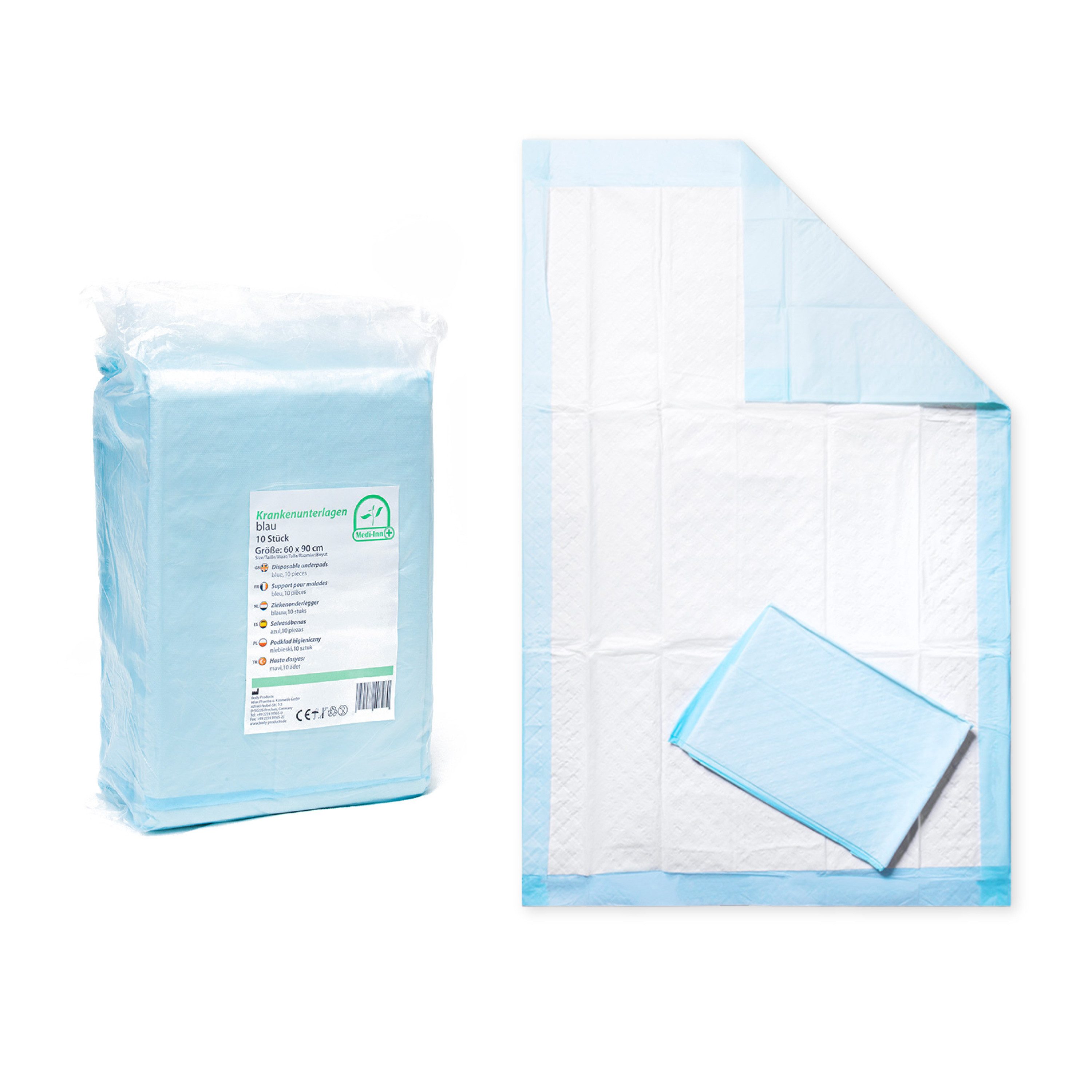 Inkontinenzauflage Krankenunterlagen 60 x 90 cm 10-lagig 10er Pack Medi-Inn