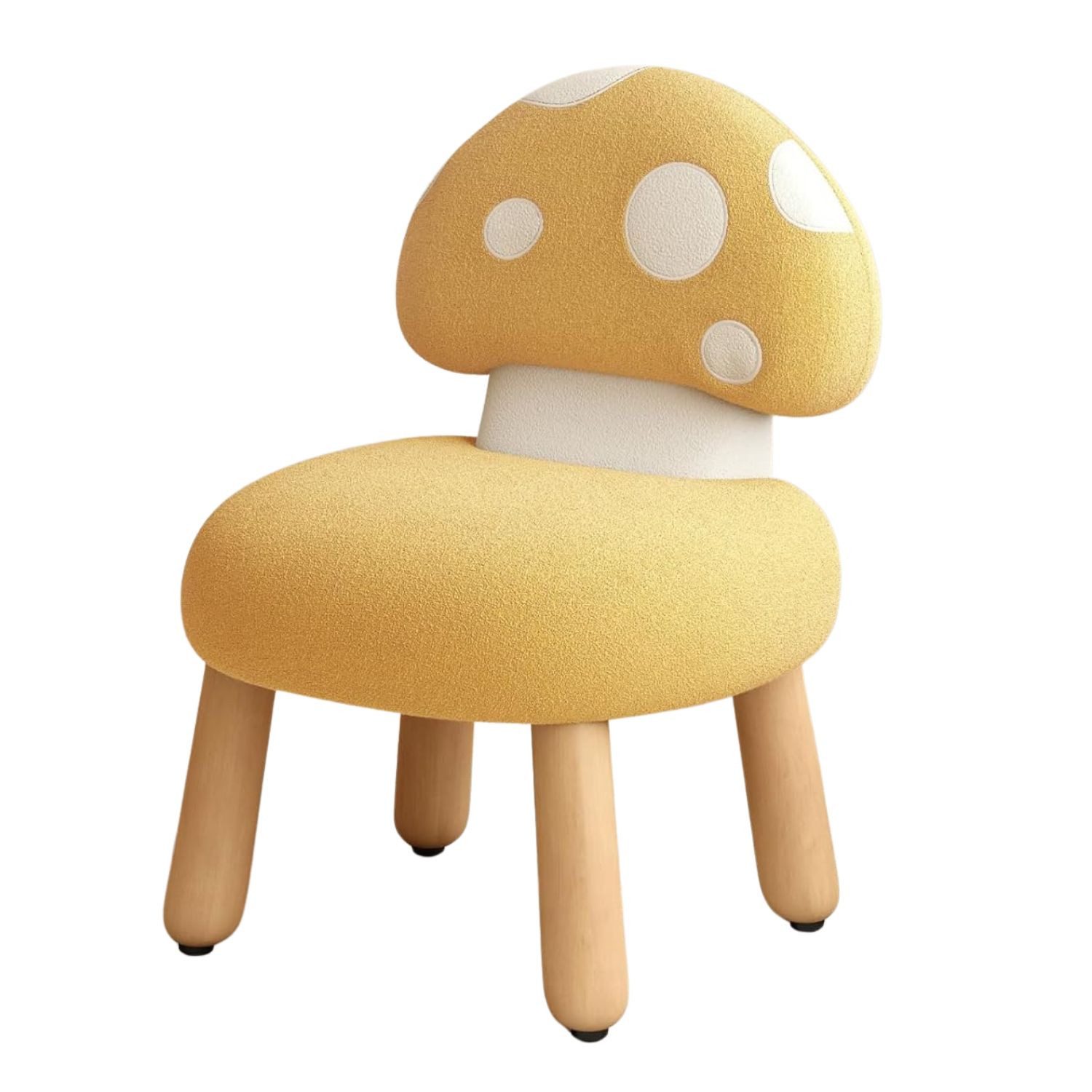 WAHSON OFFICE CHAIRS Kindersessel Chenille, Pilzrückenlehne und Holzbeinen Kindercouch für Spielzimmer