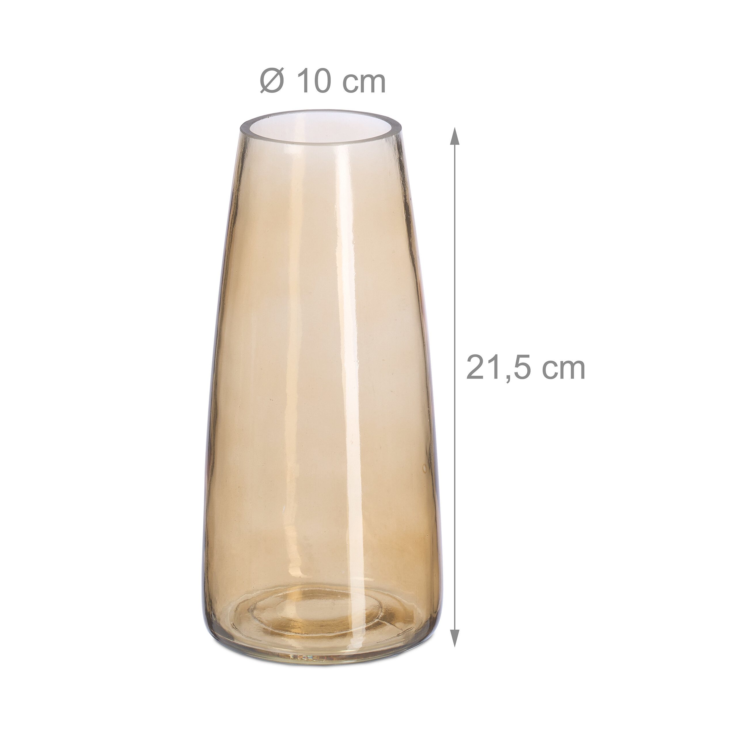 relaxdays Dekovase Vase aus Glas (1 St), braun