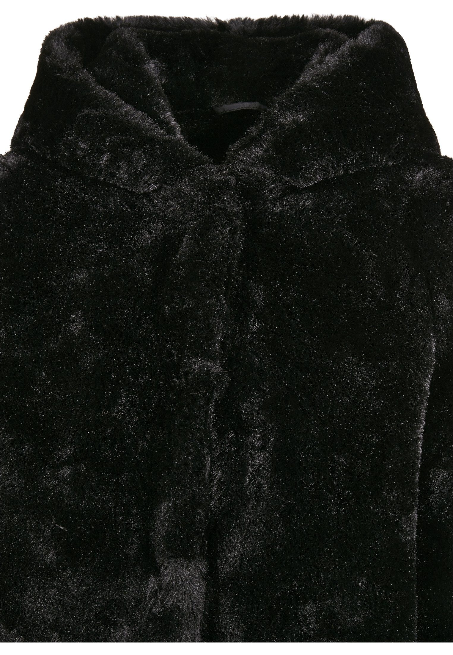 URBAN CLASSICS Winterjacke Damen Coat Girls (1-St) black Teddy Hooded