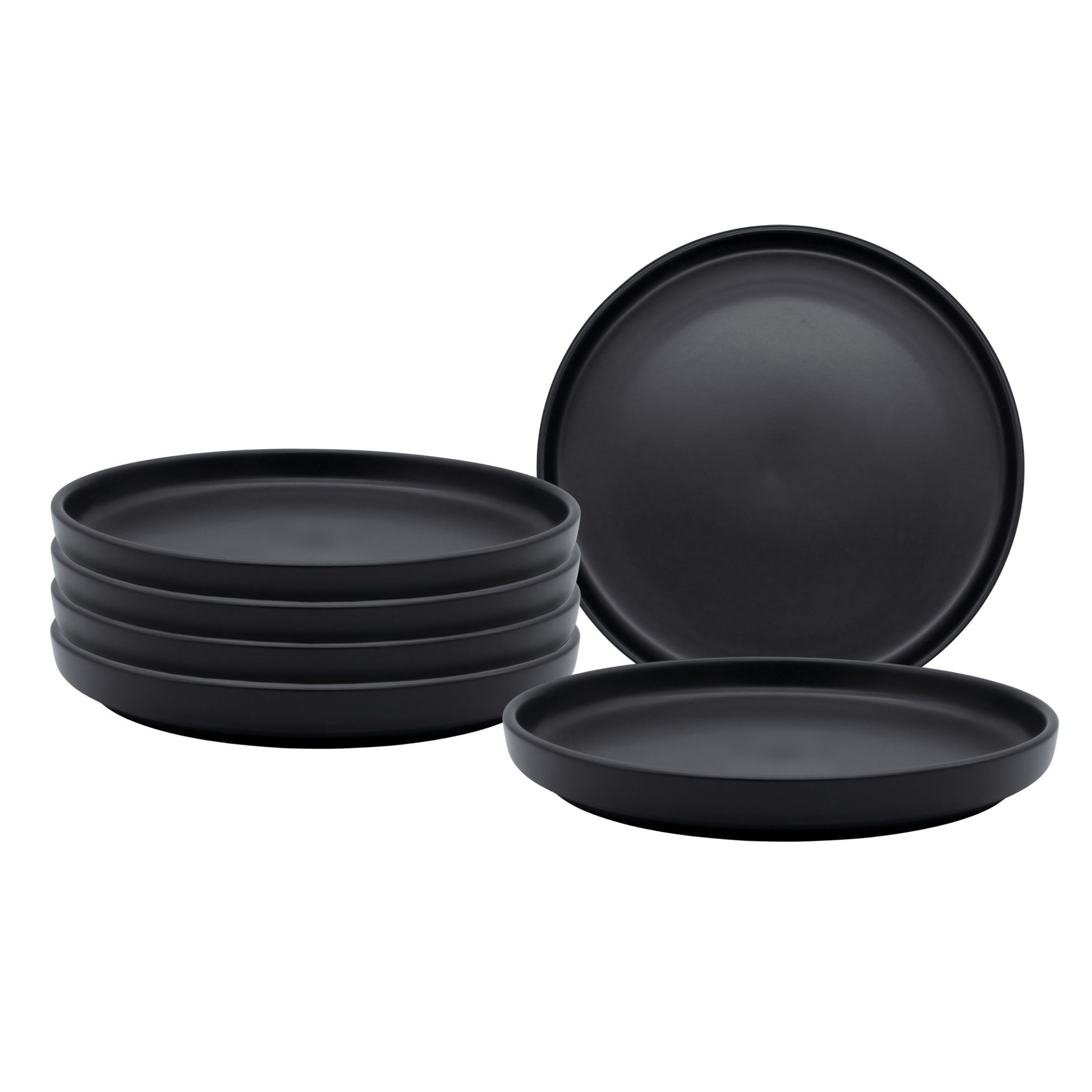 Spetebo Tafelservice Feinkeramik Service schwarz matt - 6er Set (1-tlg), 6 Personen, Feinkeramik, für Backofen und Mikrowelle geeignet