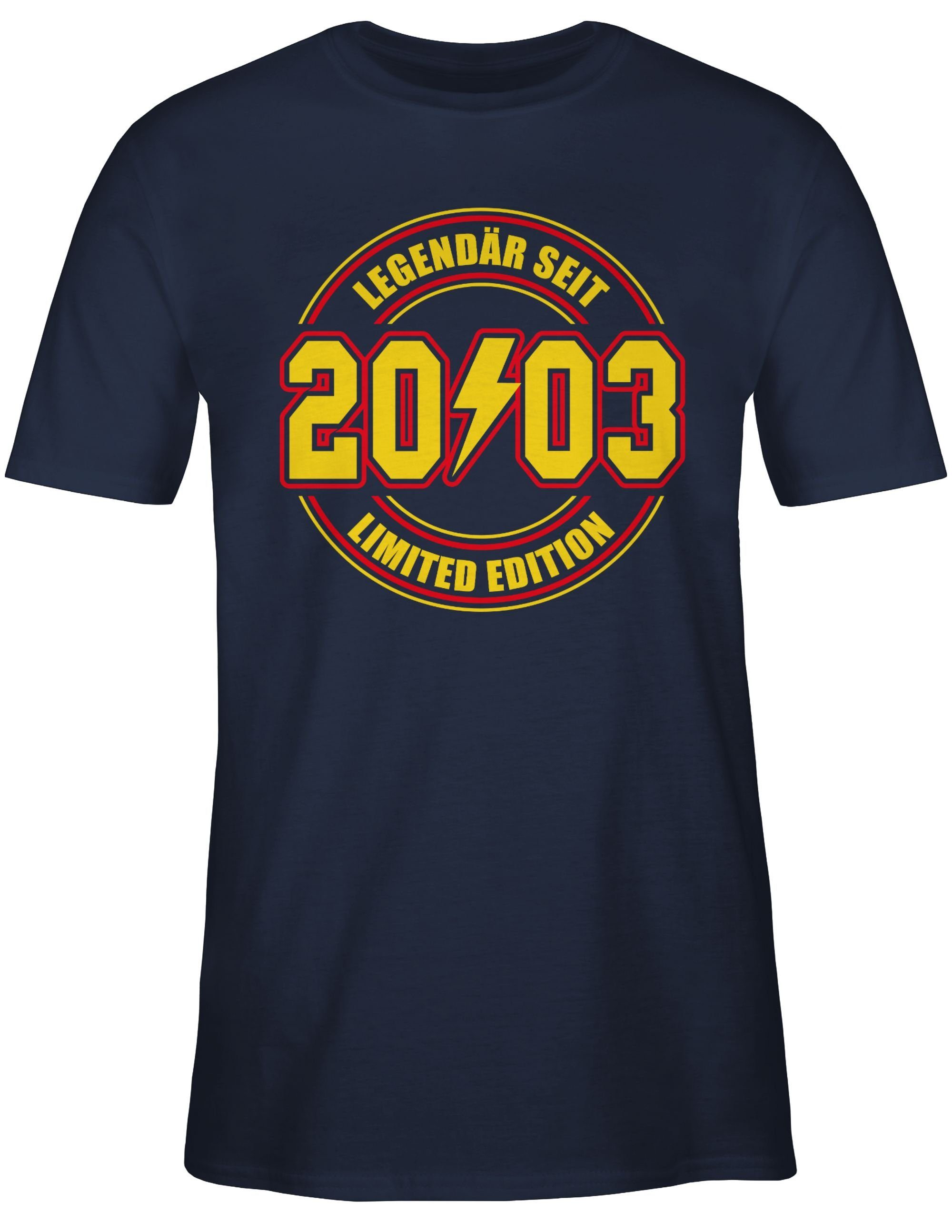 Shirtracer T-Shirt Legendär seit 2003 Navy Limited 20. Edition Geburtstag 03 Blau