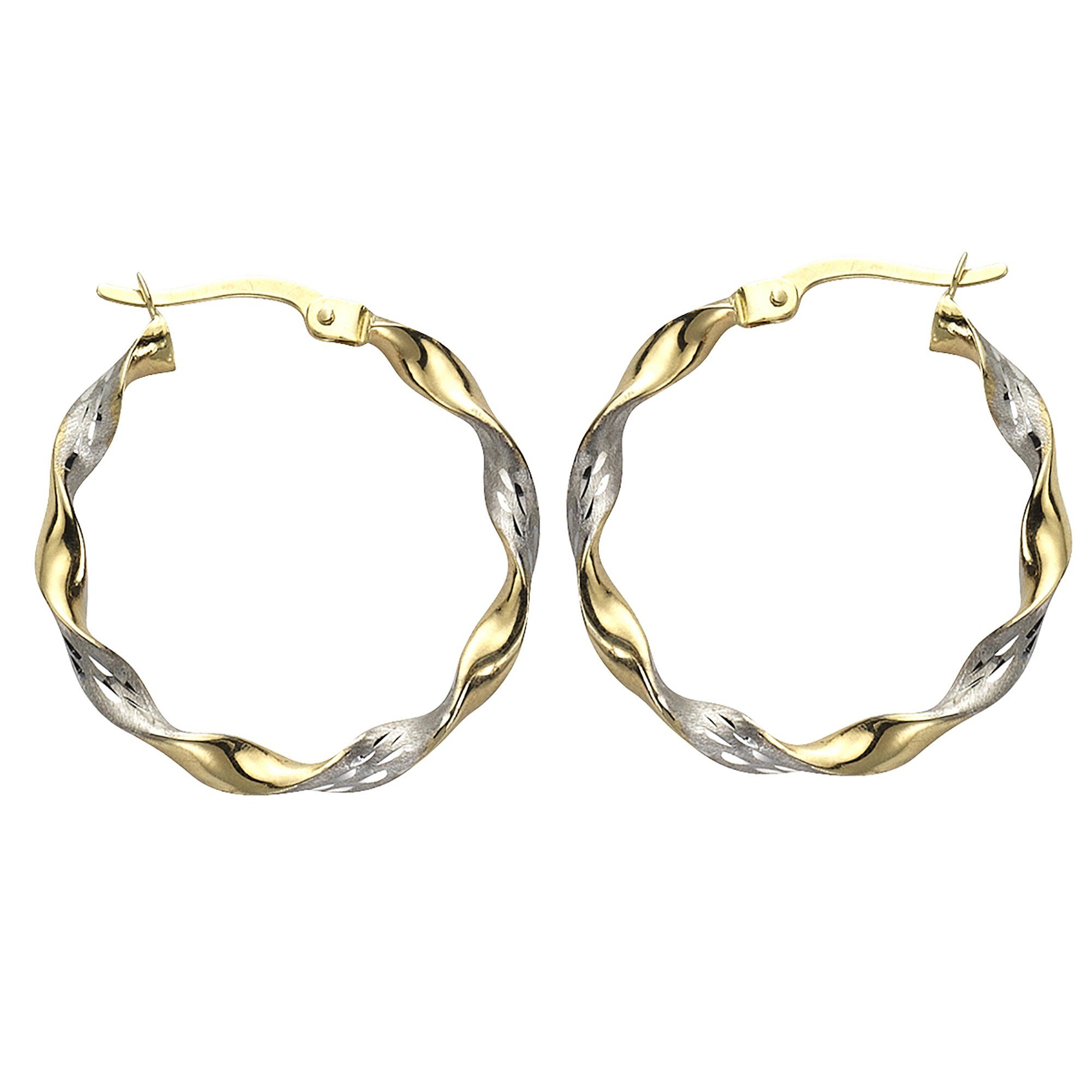 Fascination by Ellen K. Paar Creolen Gold 333 zweifarbig glanz matt günstig online kaufen