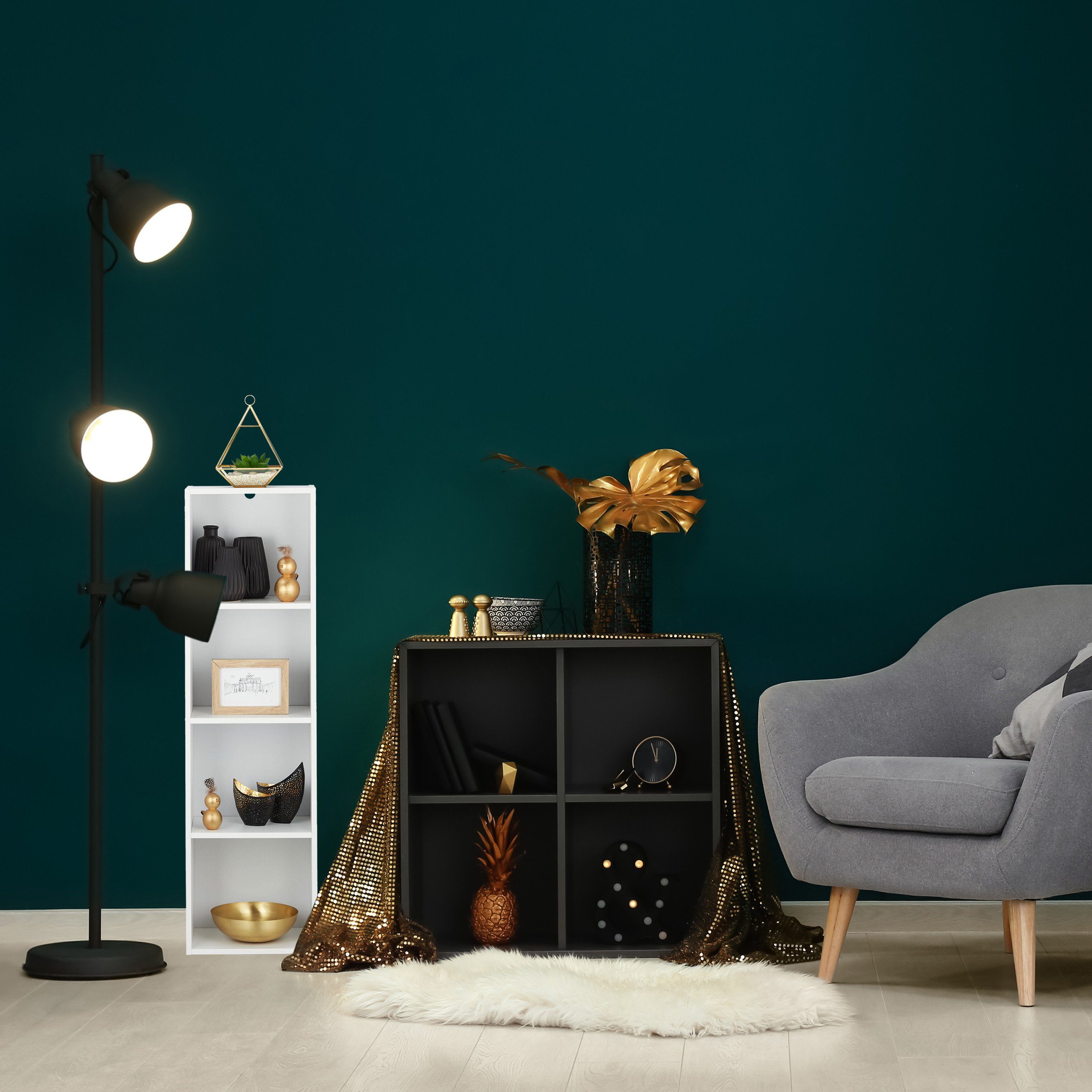 relaxdays Bücherregal Weißes Bücherregal günstig online kaufen