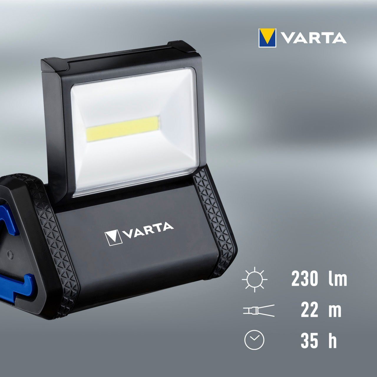 VARTA Taschenlampe WORK FLEX AREA LIGHT (Set, 4-St), für Werkzeugkästen,Befestigungsmöglichkeiten für freihändiges Arbeiten