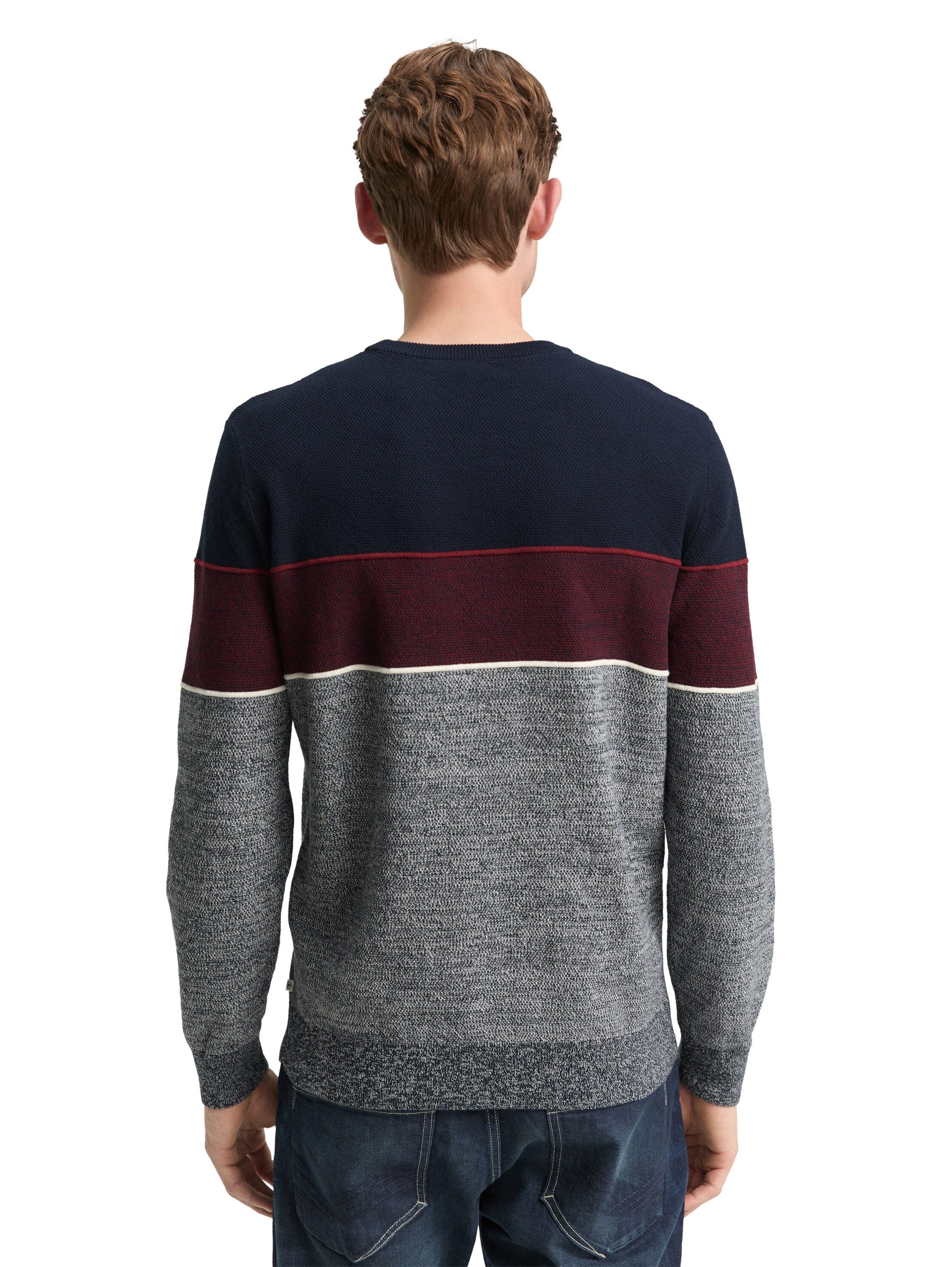 TOM TAILOR Rundhalspullover mit Colorblock günstig online kaufen