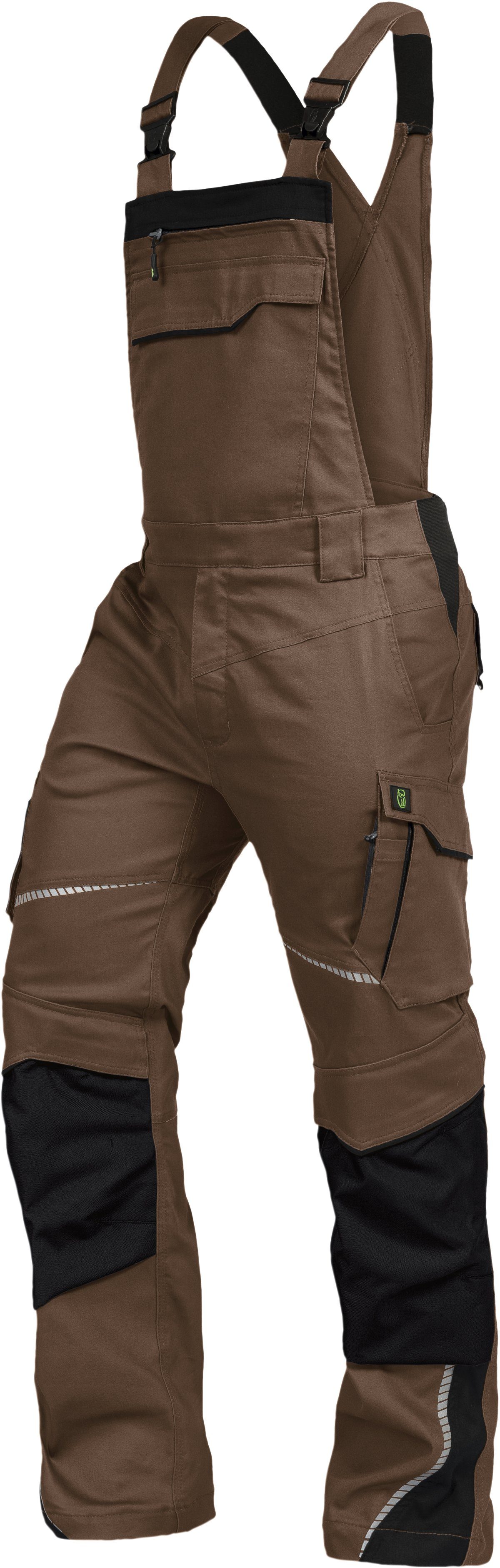 Leibwächter Arbeitslatzhose Herren Flex-Line Latzhose (Arbeitshose mit Keil im Schritt) mit Reflektoren