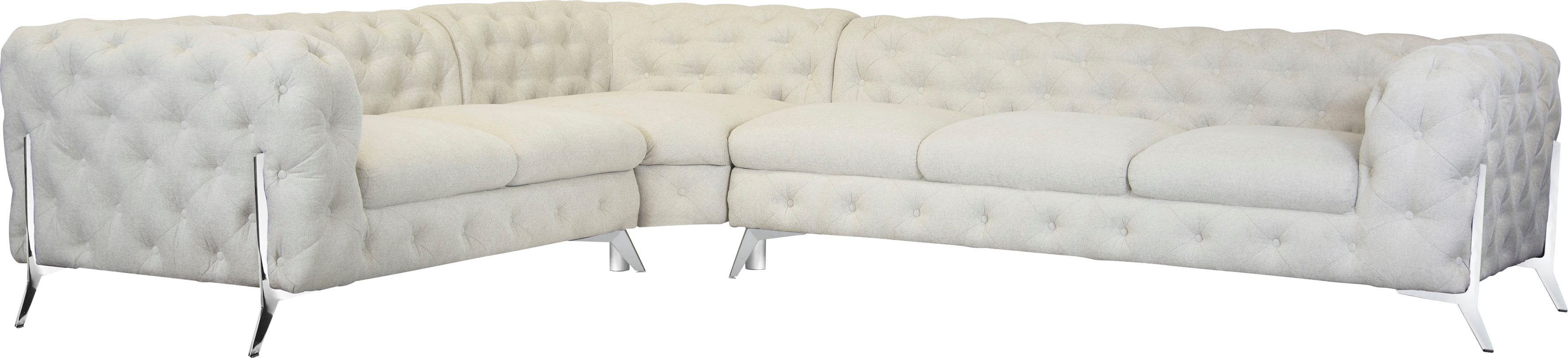 Leonique Chesterfield-Sofa Amaury L-Form, großes Ecksofa, günstig online kaufen