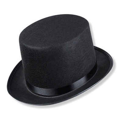 Schramm Trachtenhut Schramm® Zylinder Hut mit Satinband Schwarz für Erwachsene Chapeau Zylinderhut