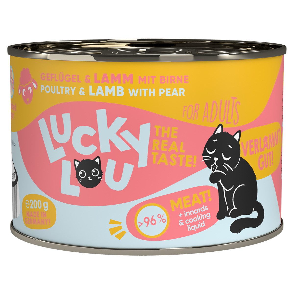 Lucky Lou Lifestage Adult Geflügel & Lamm 200 g, Nassfutter für: Katze