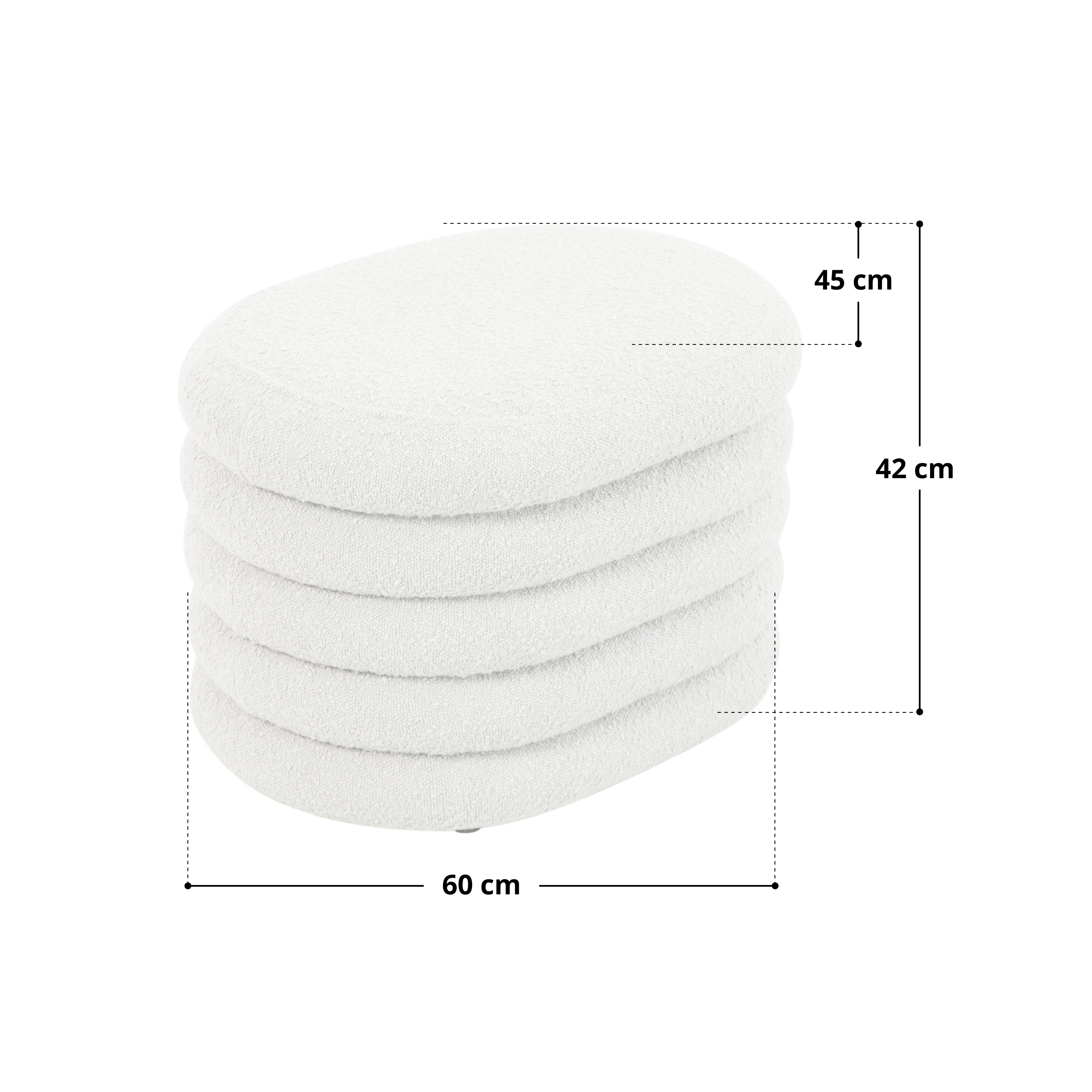 SVITA Sitzhocker BLOSSOM S, Pouf, Sitzbank, mit Stauraumfach, Bouclé-Bezug, bequeme Polsterung