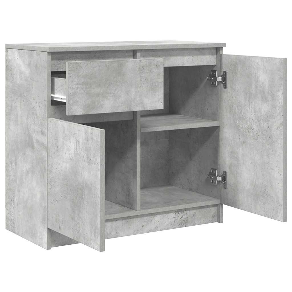 vidaXL Sideboard Sideboard mit Schublade Betongrau 71x35x65 cm Holzwerkstoff (1 St) – Bild 5 von 5