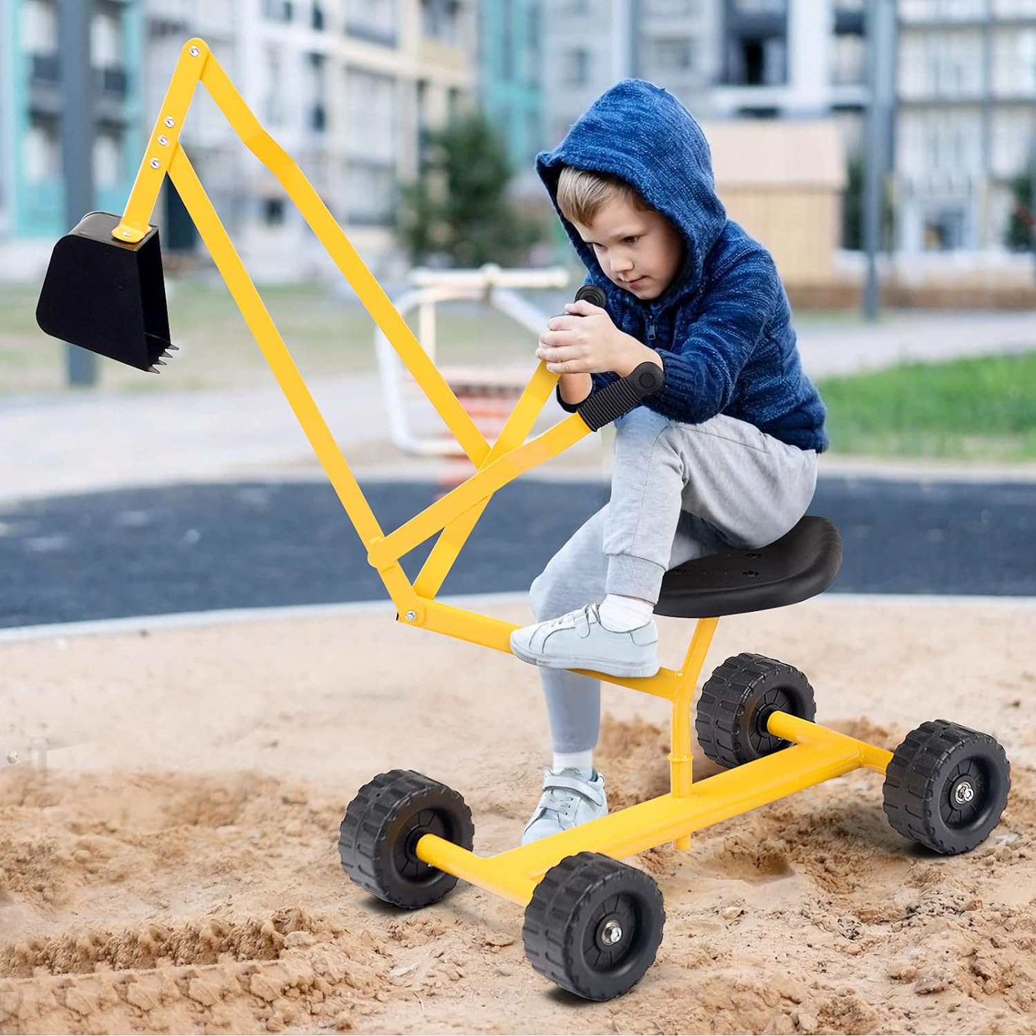 KOMFOTTEU Spielzeug-Aufsitzbagger, Kinder Sitzbagger, 360° drehbar günstig online kaufen