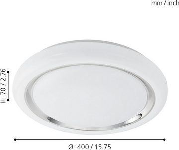 EGLO Deckenleuchte CAPASSO, LED fest integriert, Warmweiß, Deckenleuchte, Wandlampe mit Chromring, Farbe Chrom und Weiß, Ø: 40 cm