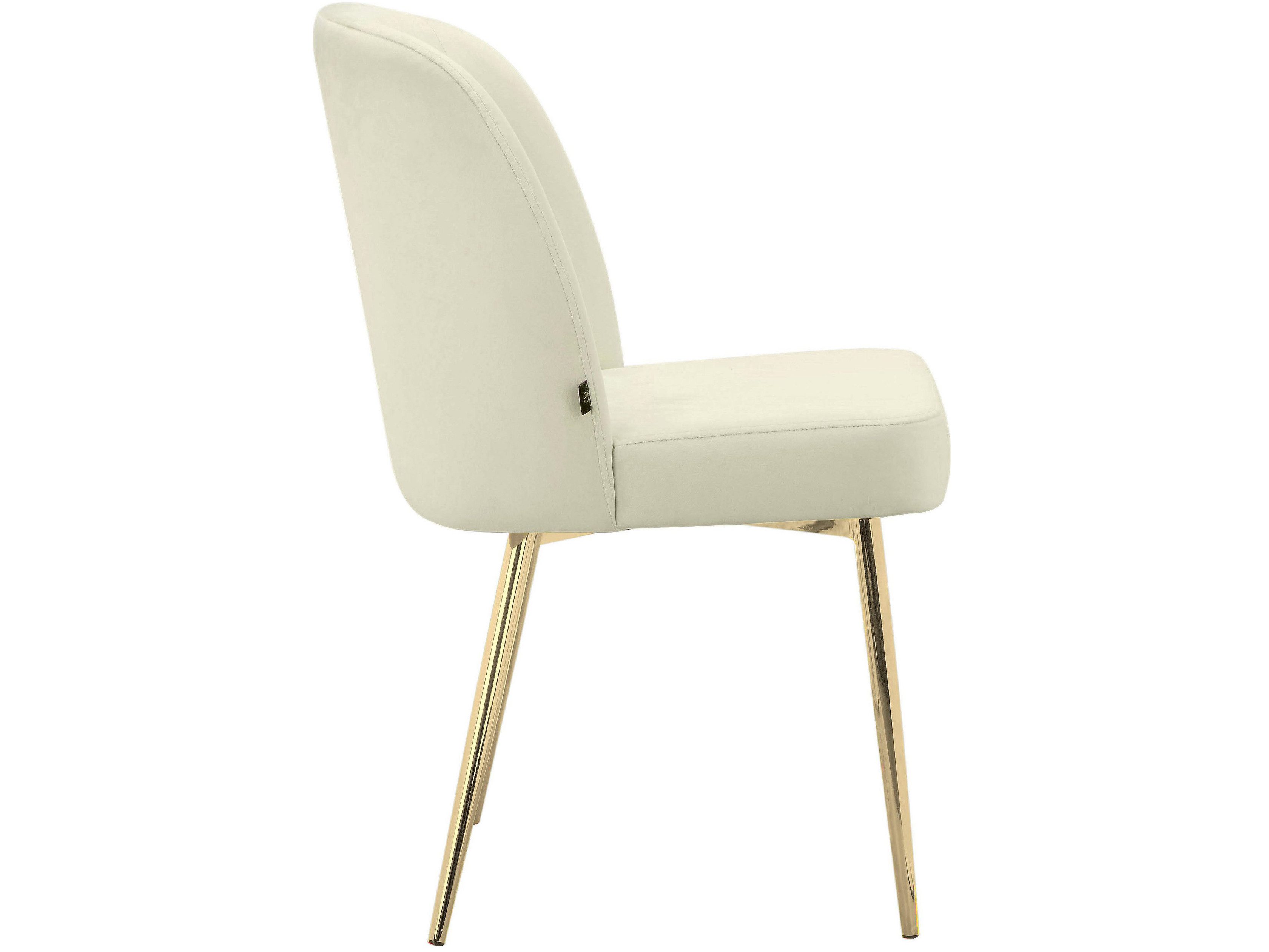 loft24 Esszimmerstuhl Ying (Set, 2 St), Metallgestell in goldfarben, Stuhl, Samtoptik, Polsterstuhl