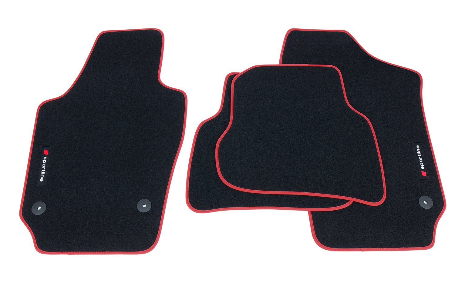 teileplus24 Auto-Fußmatten PV302 Fußmatten kompatibel mit Velours 4 6J 2008-2017 Seat 6P Ibiza