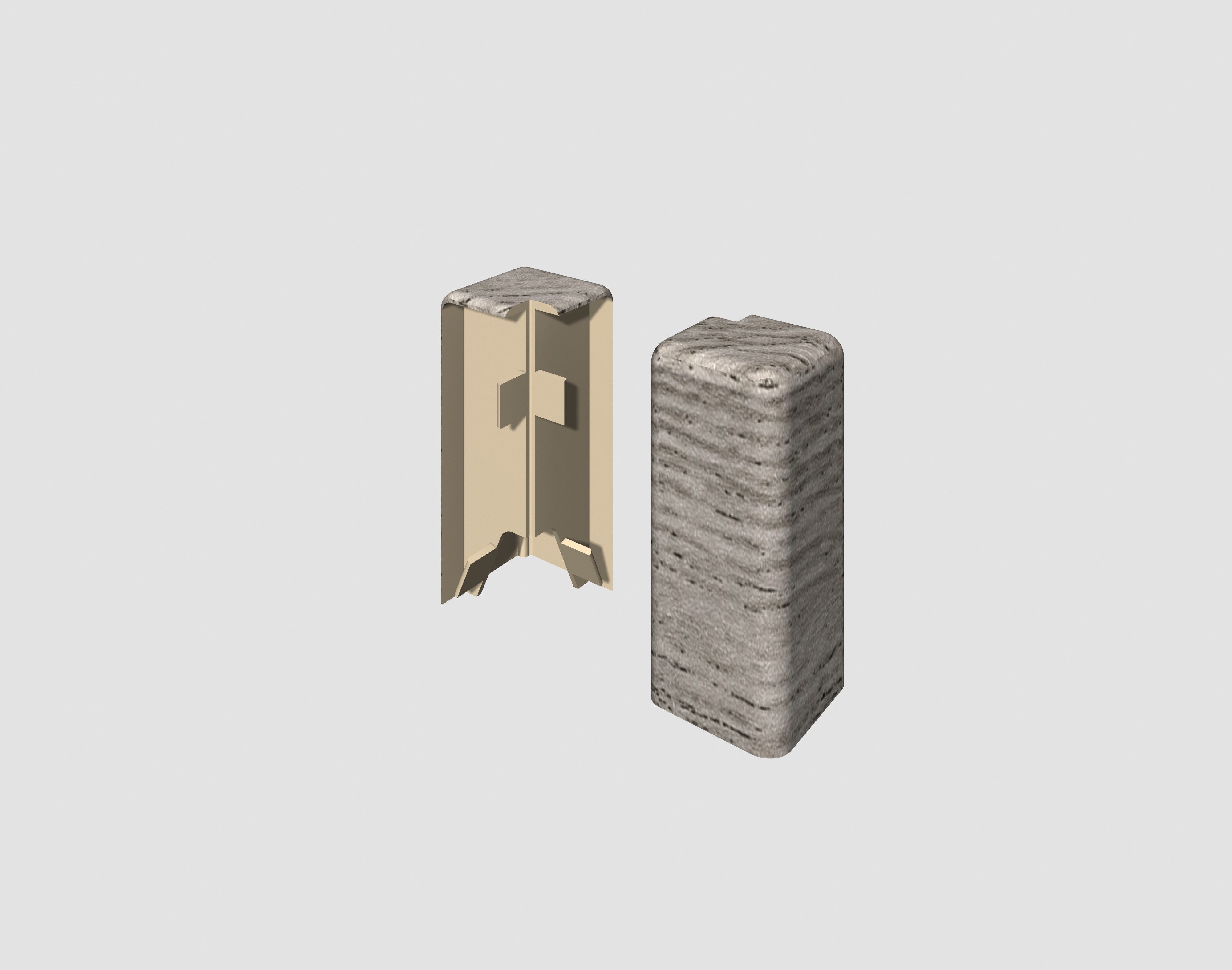 EGGER Sockelleisten-Aussenecke Eiche silber, L: 1.6 cm, H: 5.9 cm, 2-St., neues kubisches Profil; 2 Stück