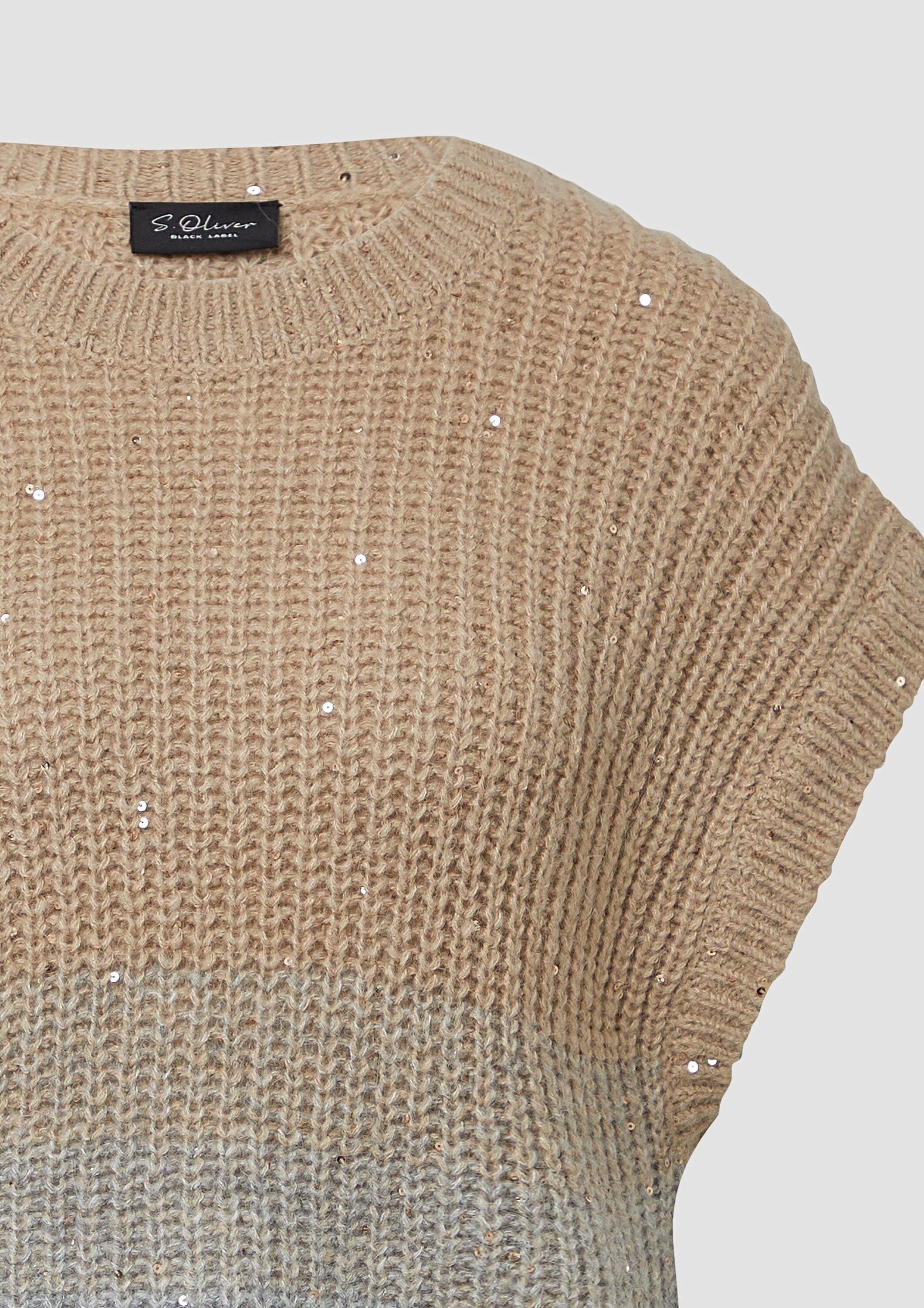 s.Oliver Kurzarmpullover Strickpullunder Pullunder mit Farbverlauf aus Alpakamix