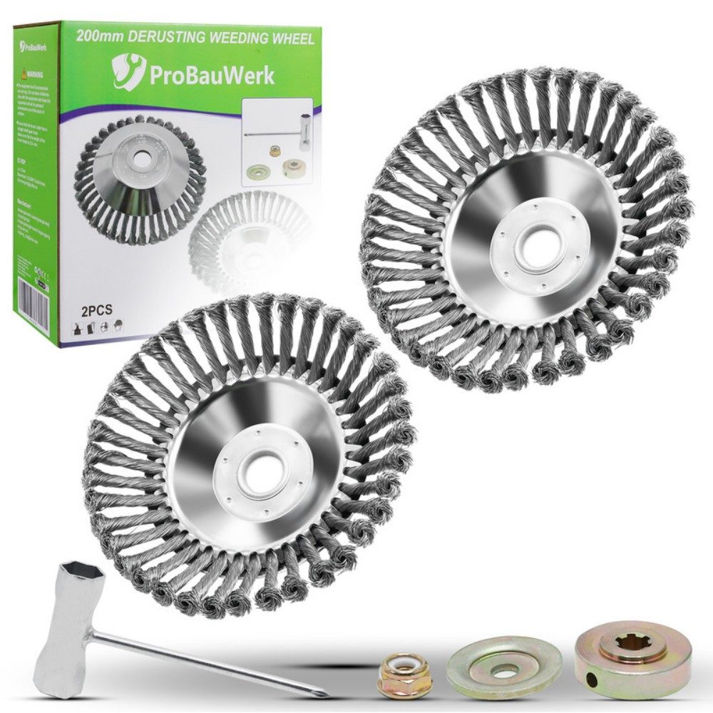 CCLIFE Rasentrimmer-Deflektor Unkrautbürste Freischneider 2er Set PROBAUWERK)