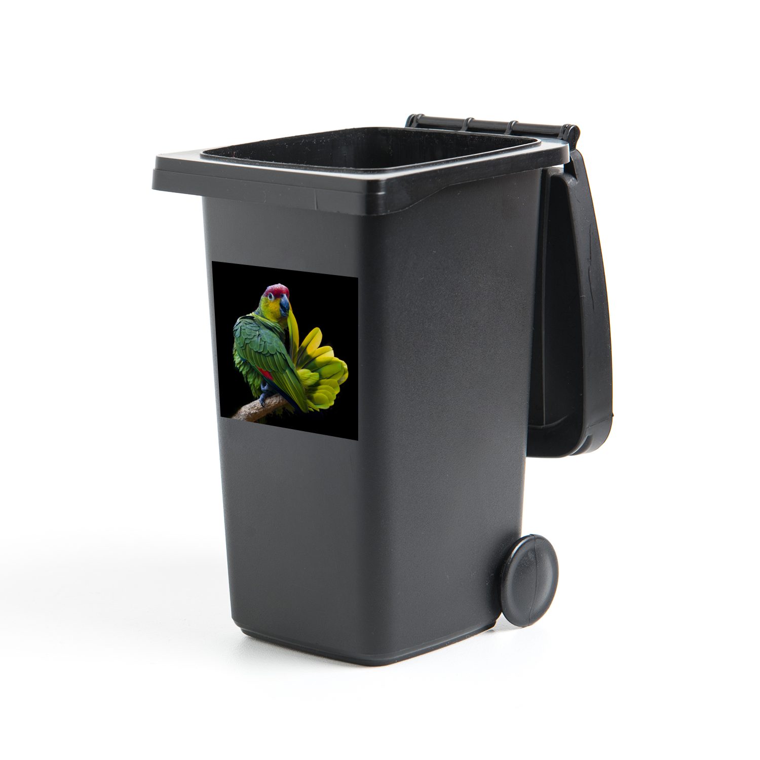 MuchoWow Wandsticker Papagei Druck (1 St), Mülleimer-aufkleber, Mülltonne, Sticker, Container, Abfalbehälter | Wandtattoos