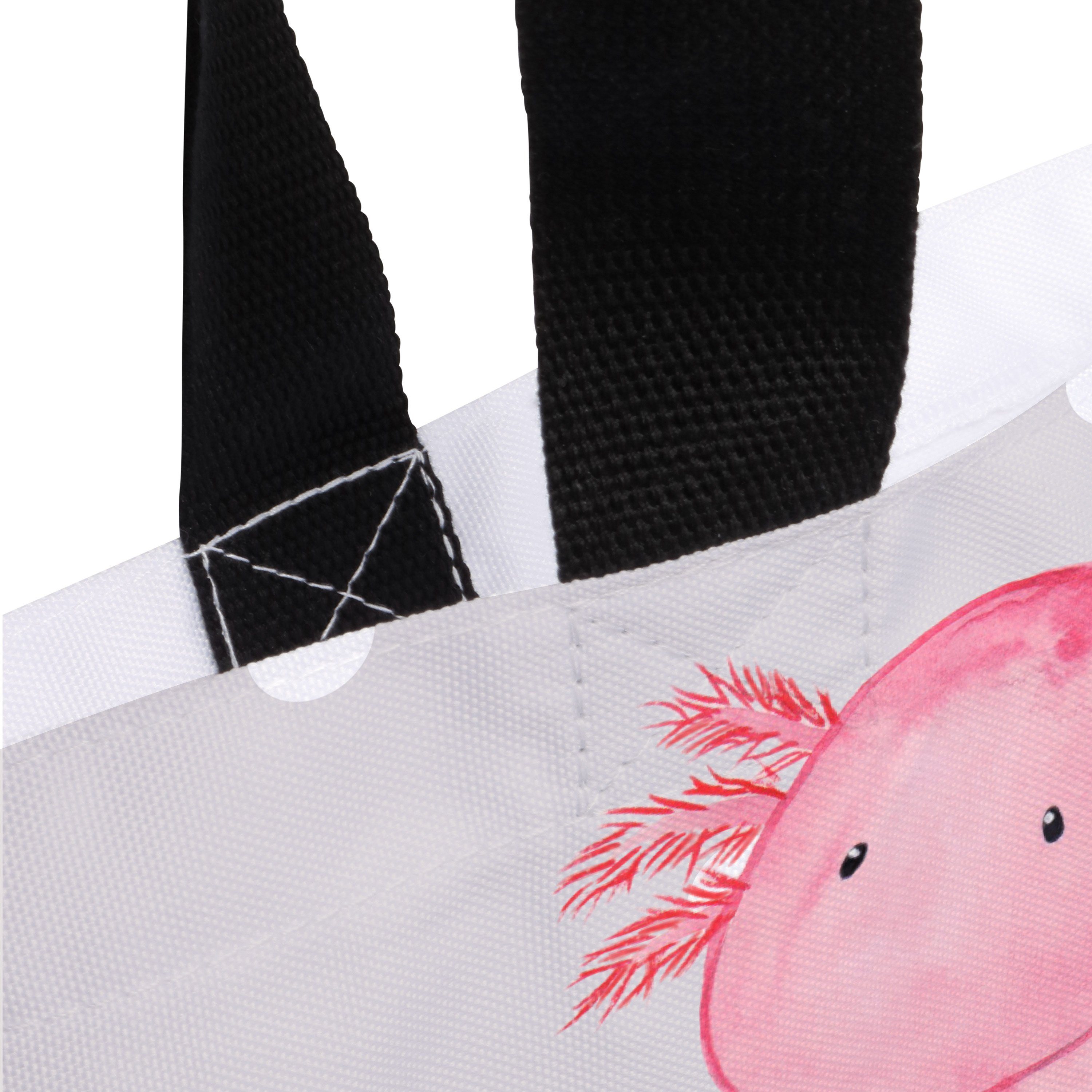 Strandtasche, Pastell - (1-tlg) Axolotl Panda Lebensweisheit, Mr. Shopper Grau & Eink - Geschenk, Mrs.