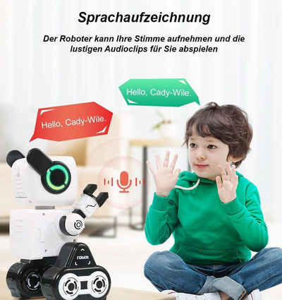 efaso RC-Roboter R4 ferngesteuerter Roboter - Touch-Modus / Spardose / Sprachaufnahme, Gesang&Tanz-Funktion / Sprachinteraktion / Licht an Ohren&Augen usw.