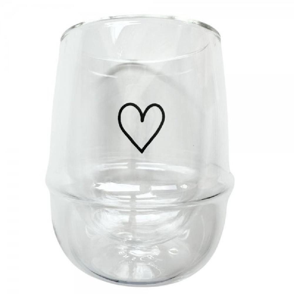 Eulenschnitt Tasse Doppelwandiges Glas Herz (200ml)