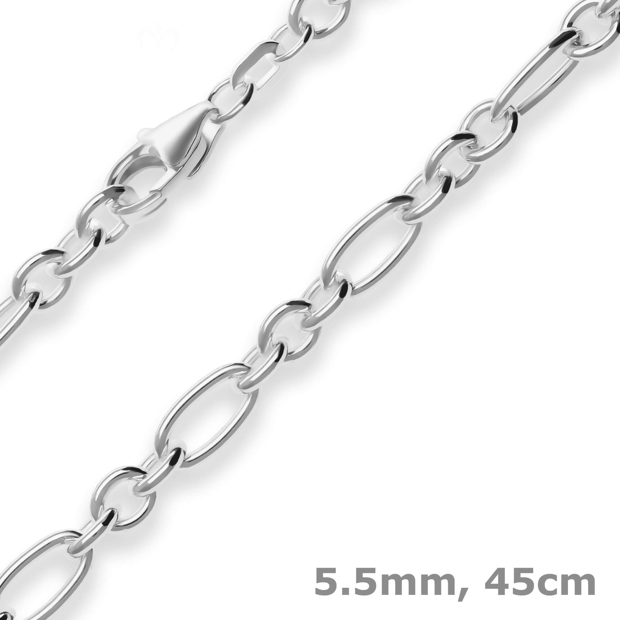 Silberkette 5,5mm Ankerkette-Figaro aus 925 Silber 45cm