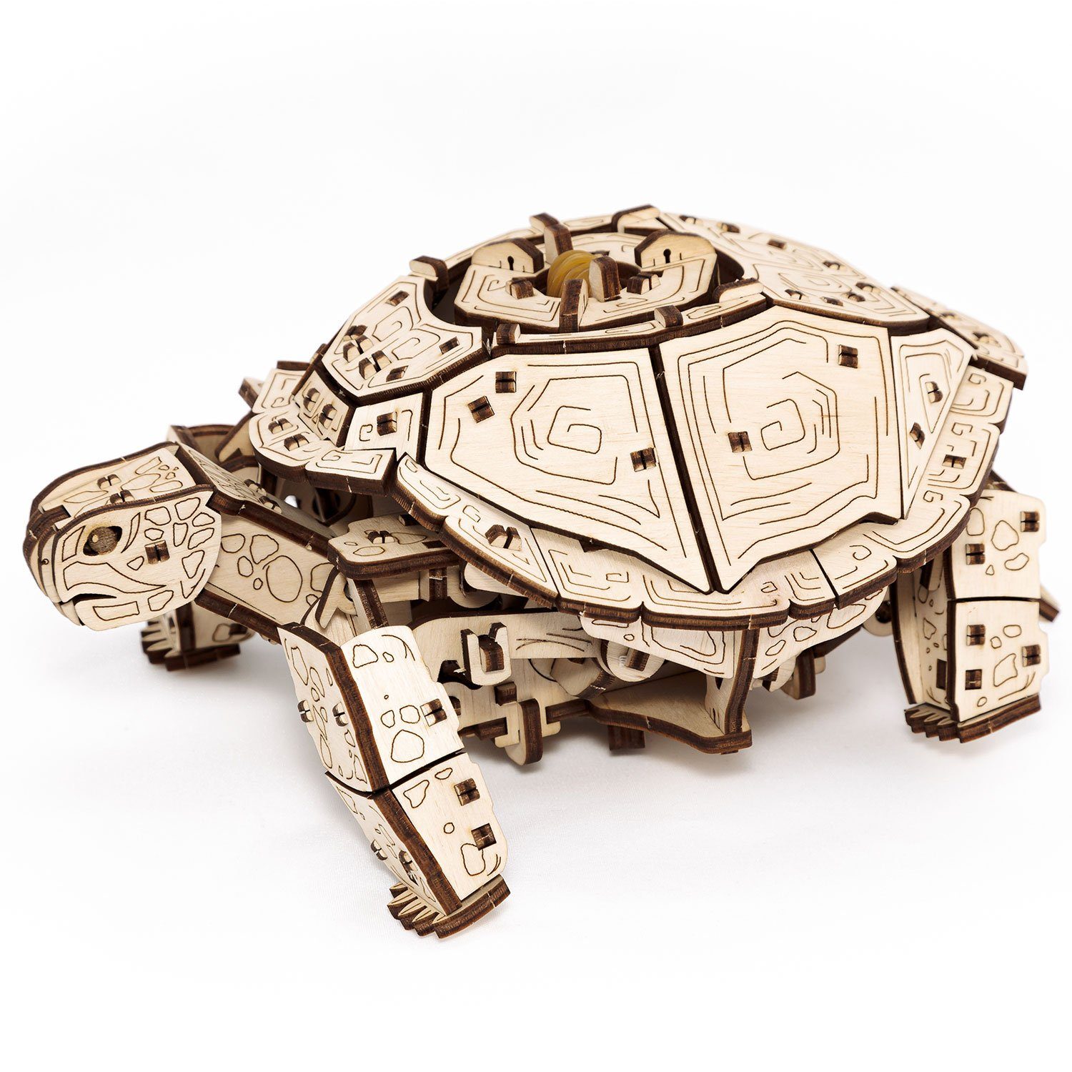 Puzzleteile mechanischer Modellbausatz 3D-Puzzle Eco – Holz, Schildkröte Wood Art aus