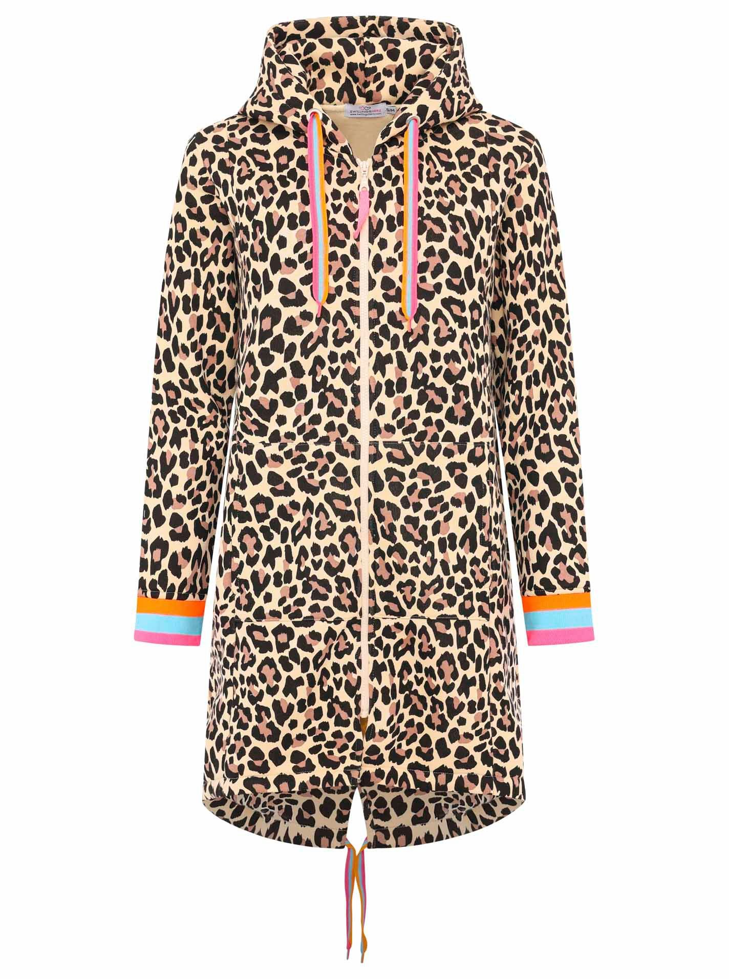 Zwillingsherz Jerseymantel ""Leo allover Neon Kante"", mit Kapuze und Tasch günstig online kaufen