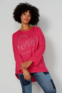 Angel of Style Tunika Longbluse oversized LOVE Rundhals Langarm