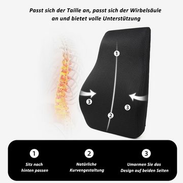 CALIYO Lendenkissen Ergonomisches RückenKissen aus Memory Foam, Lendenkissen, für Bürostuhl, Autositz, Rollstuhl, mit Antistatischem