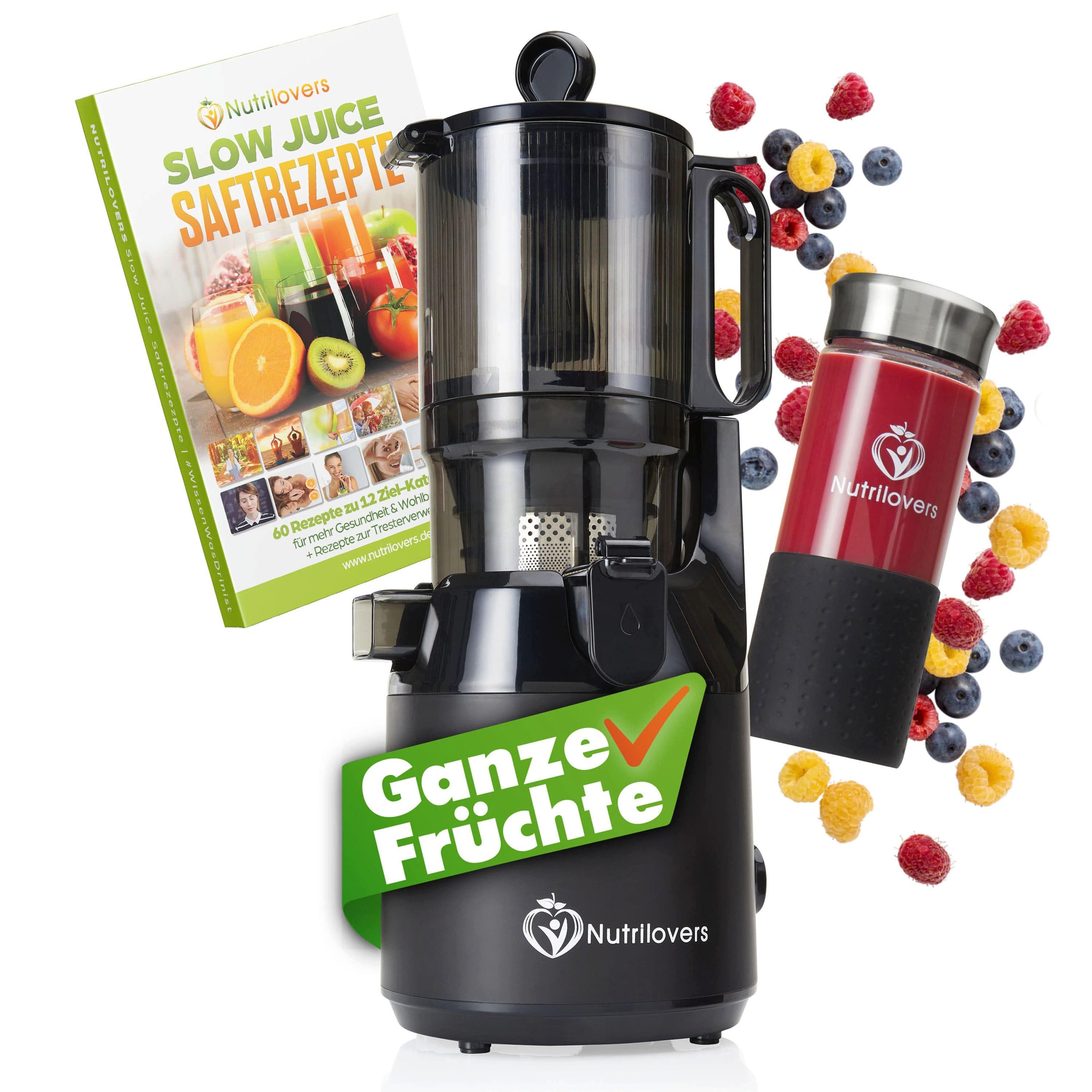 Nutrilovers Slow Juicer NUTRI-PRESS MAX Entsafter Slow Juicer Ganze Früchte entsaften, 200 W