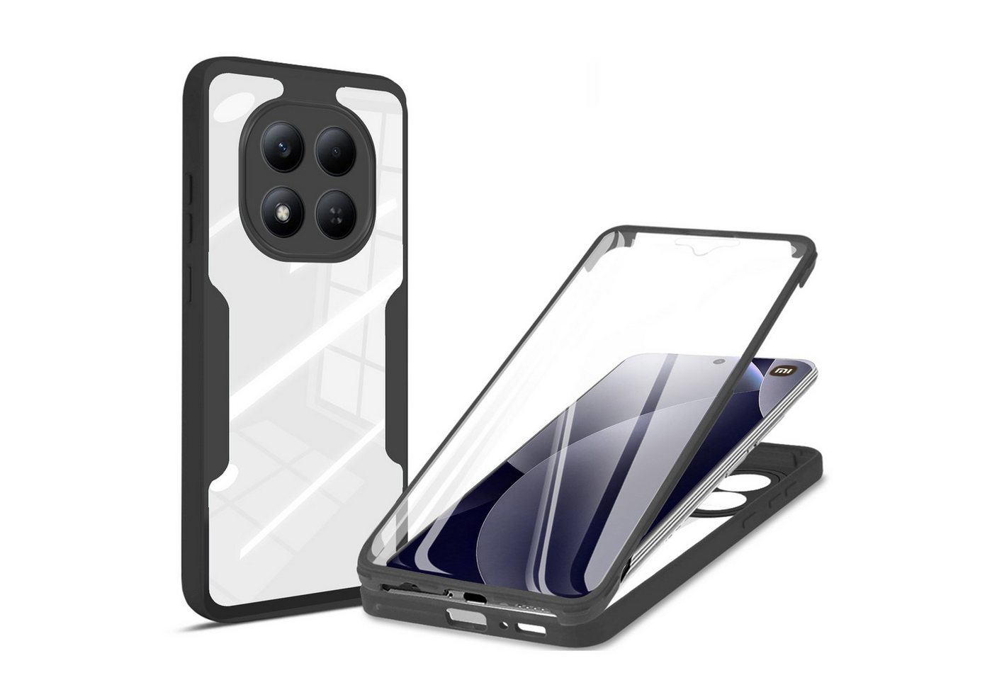 betterfon Handyhülle für Xiaomi Redmi Note 15 Pro+ / Poco M8 Pro 5G, 360° mit Dispayfolie, Vollschutz Case mit integriertem Displayschutz und klarer Sicht