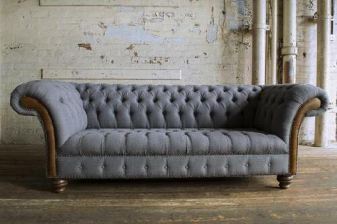 JVmoebel 3-Sitzer Chesterfield XXL Sofa Couch 3 Sitzer Polster Textil Couchen Elegante, Made in Europe
