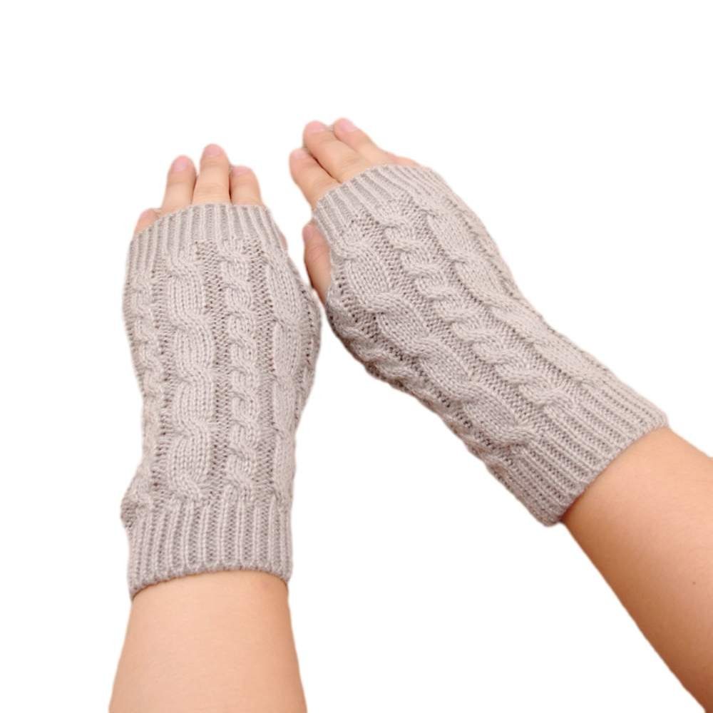 Runxizhou Strickhandschuhe 5 Paar Halb Fingerlose Handschuhe, Pulswärmer Winter Strickhandschuhe