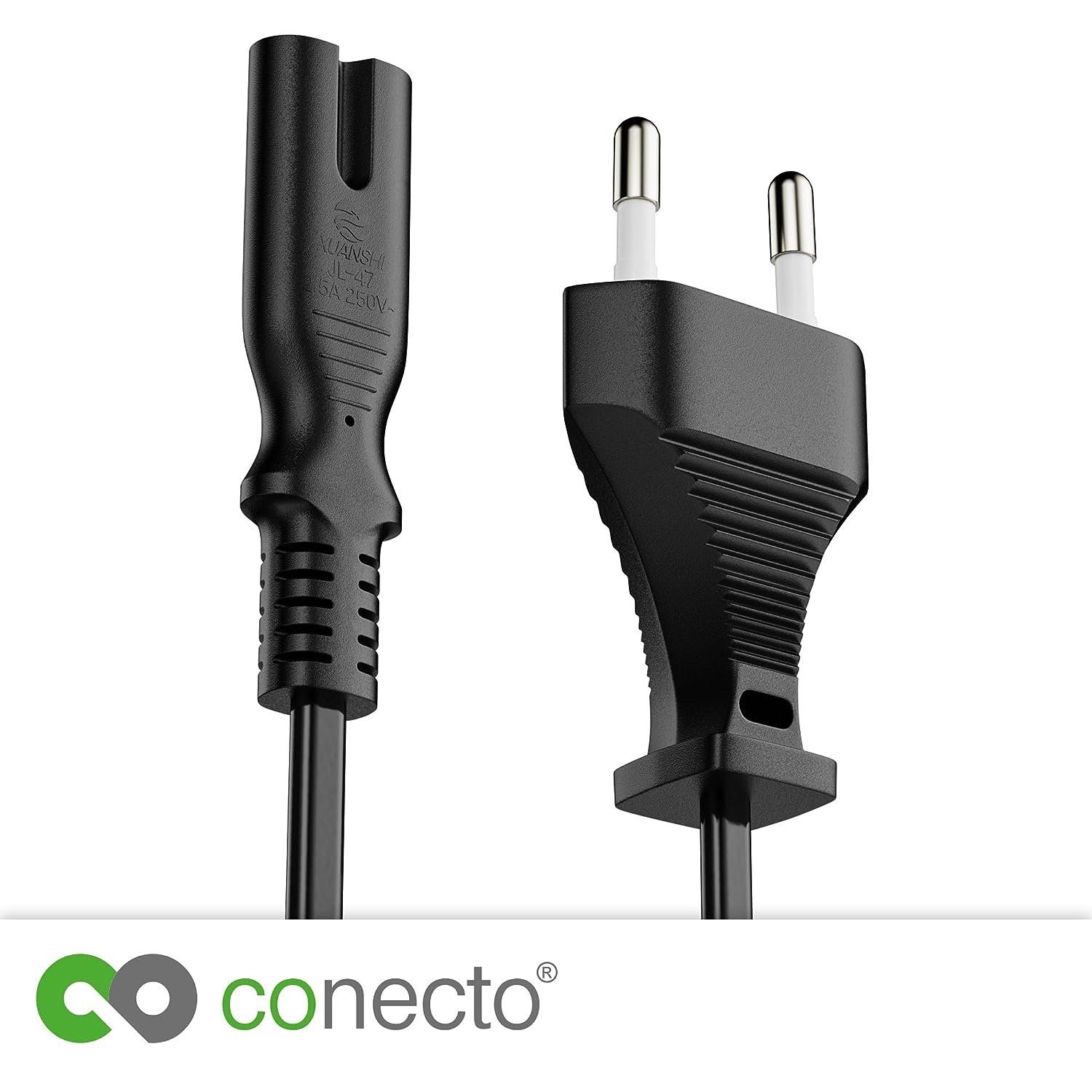 conecto conecto Strom-Kabel, Euro-Stecker gerade auf C7 IEC-Buchse gerade, Stromkabel, (200 cm)
