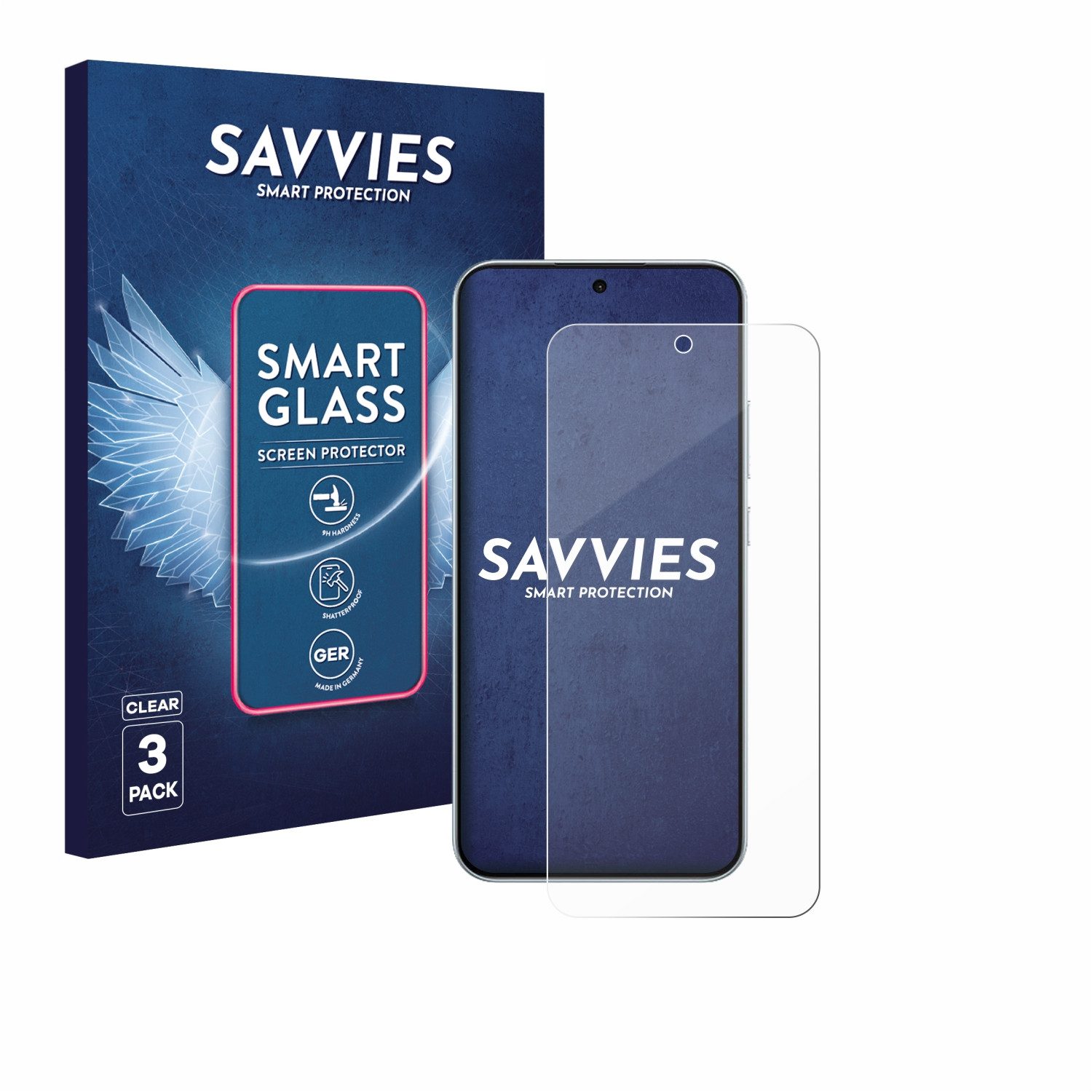 Savvies Displayschutzglas Schutzglas Panzer für Oppo A6 Pro, 3 Stück, Schutzfolie Display Schutz Glas Folie klar