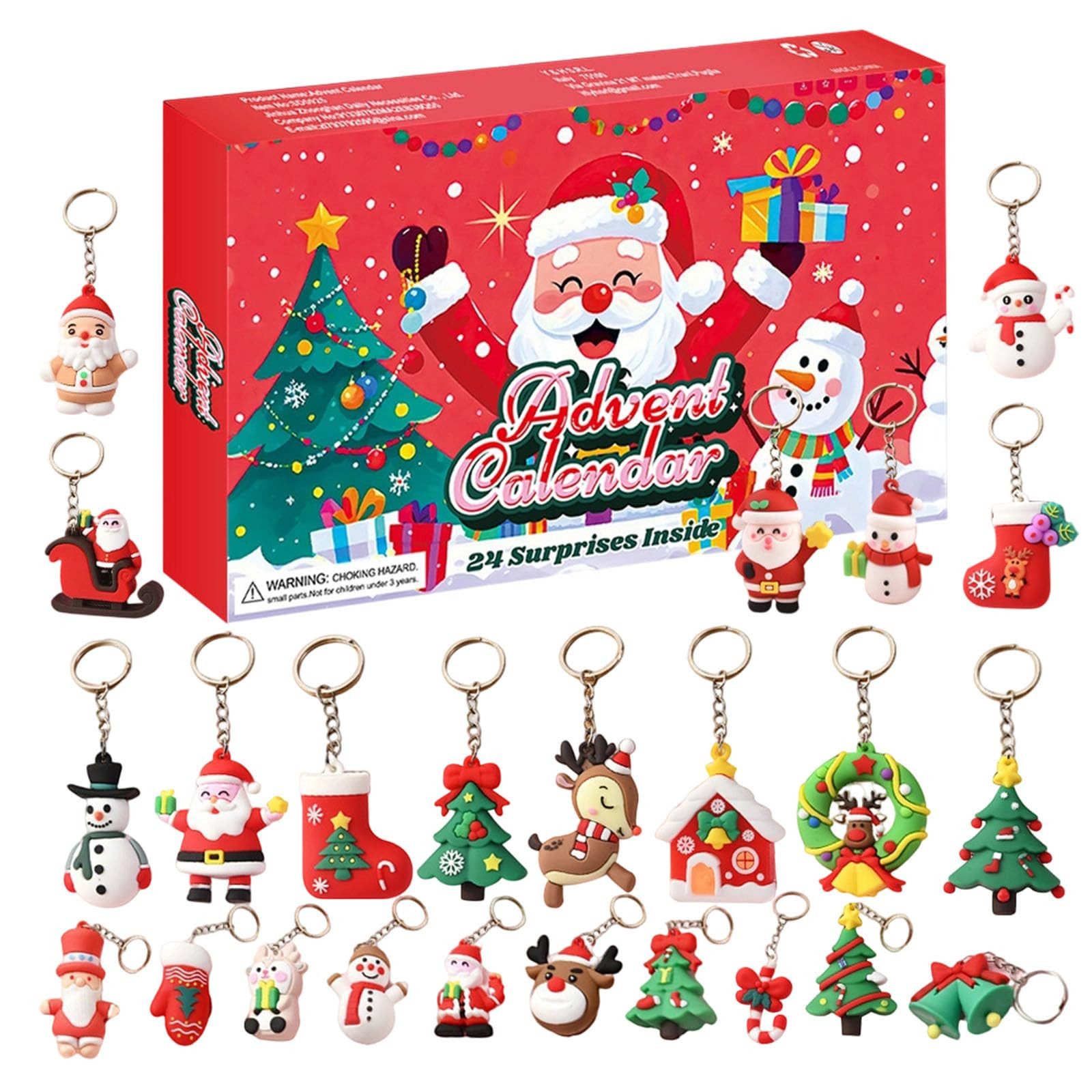 Bomiclss Spielzeug-Adventskalender Weihnachts-Adventskalender 2026 für Kinder,Schlüsselanhänger (24-tlg), mit 24 spielzeugen, Adventskalender für Kinder und Erwachsene