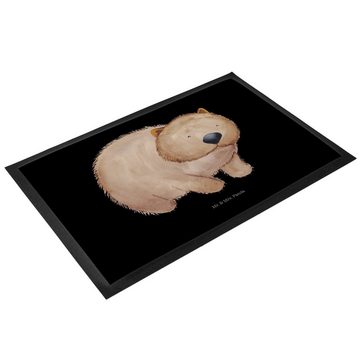 Fußmatte 60 x 90 cm Wombat - Schwarz - Geschenk, süße Tiermotive, Spruch, Fußa, Mr. & Mrs. Panda, Höhe: 0 mm