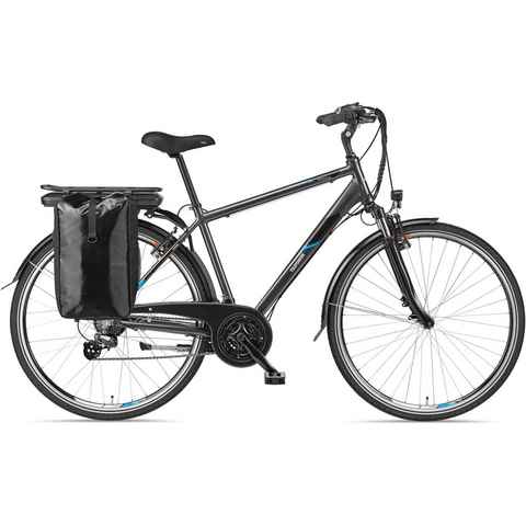 Telefunken E-Bike Expedition XT481, 21 Gang Shimano, Heckmotor, 374,4 Wh Akku, Pedelec, Elektrofahrrad für Herren, Trekkingrad, mit Fahrradtasche