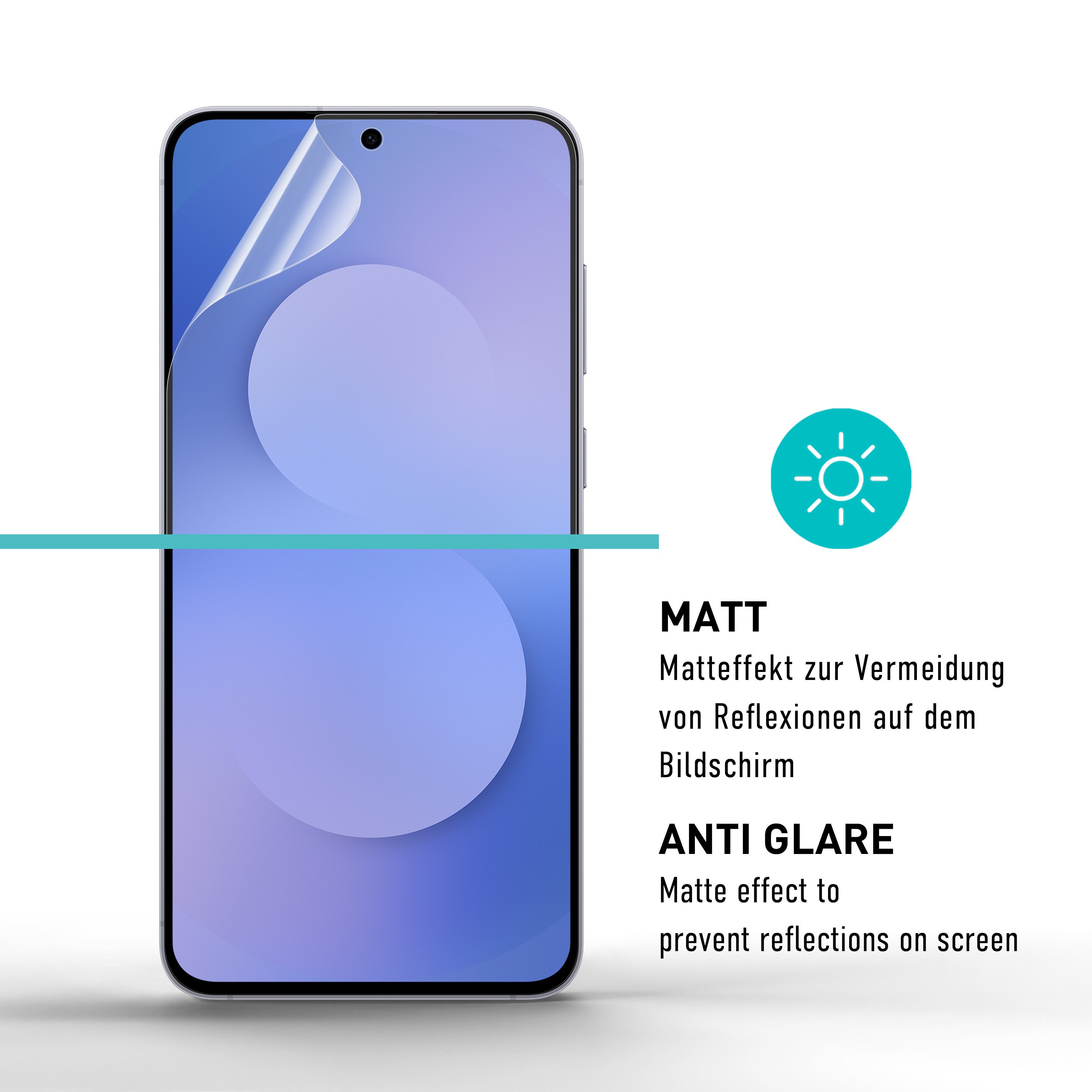 smartect Displayschutzfolie TPU Schutzfolie Matt für Samsung Galaxy S25 FE, Set, 2 Stück, Panzerfolie Bildschirm Displayfolie