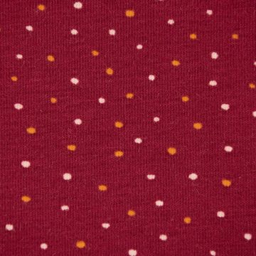 SCHÖNER LEBEN. Stoff Baumwolljersey Jersey Punkte Pünktchen dunkelrot orange rosa 1,5m, allergikergeeignet