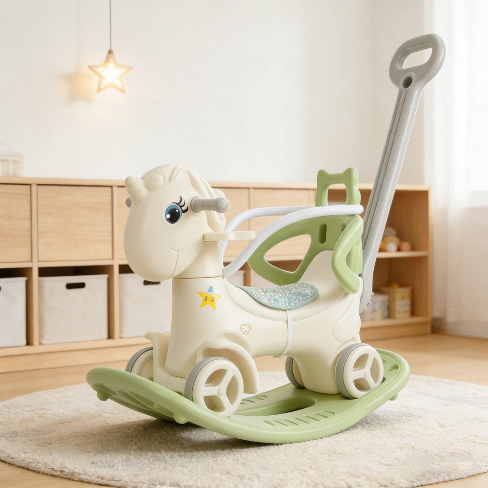 oyajia Schaukeltier Verwandelbar in Scooter/Trolley
