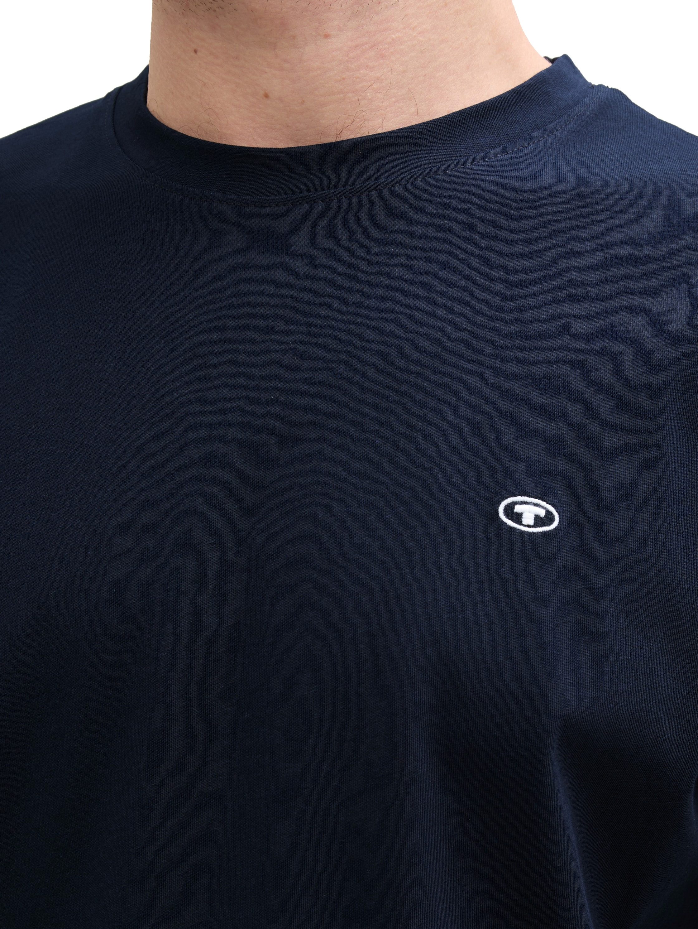 TOM TAILOR T-Shirt (Packung, 3-tlg) 3er Pack mit Logo-Stickerei