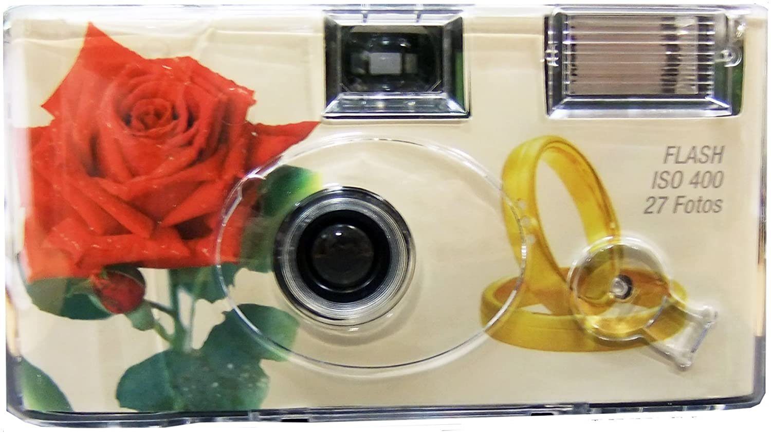TopShot 1 x Sonderposten Einwegkamera Hochzeit Rosen + Ringe MHD 03.2026 Einwegkamera