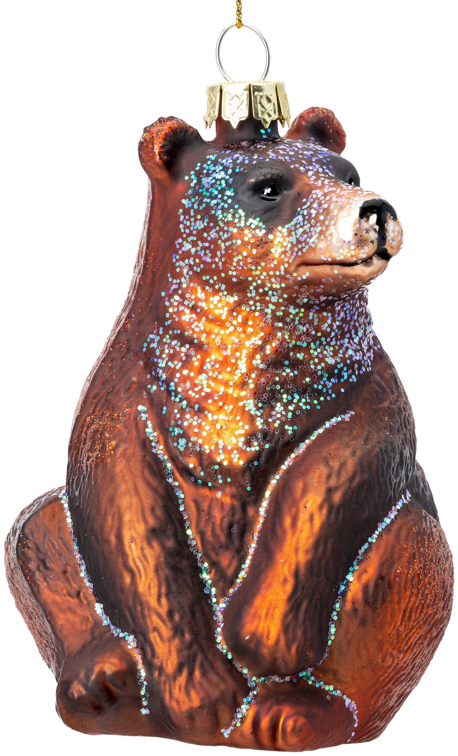 SIKORA Christbaumschmuck Braunbär besondere Weihnachtskugel Glas Anhänger – günstig online kaufen