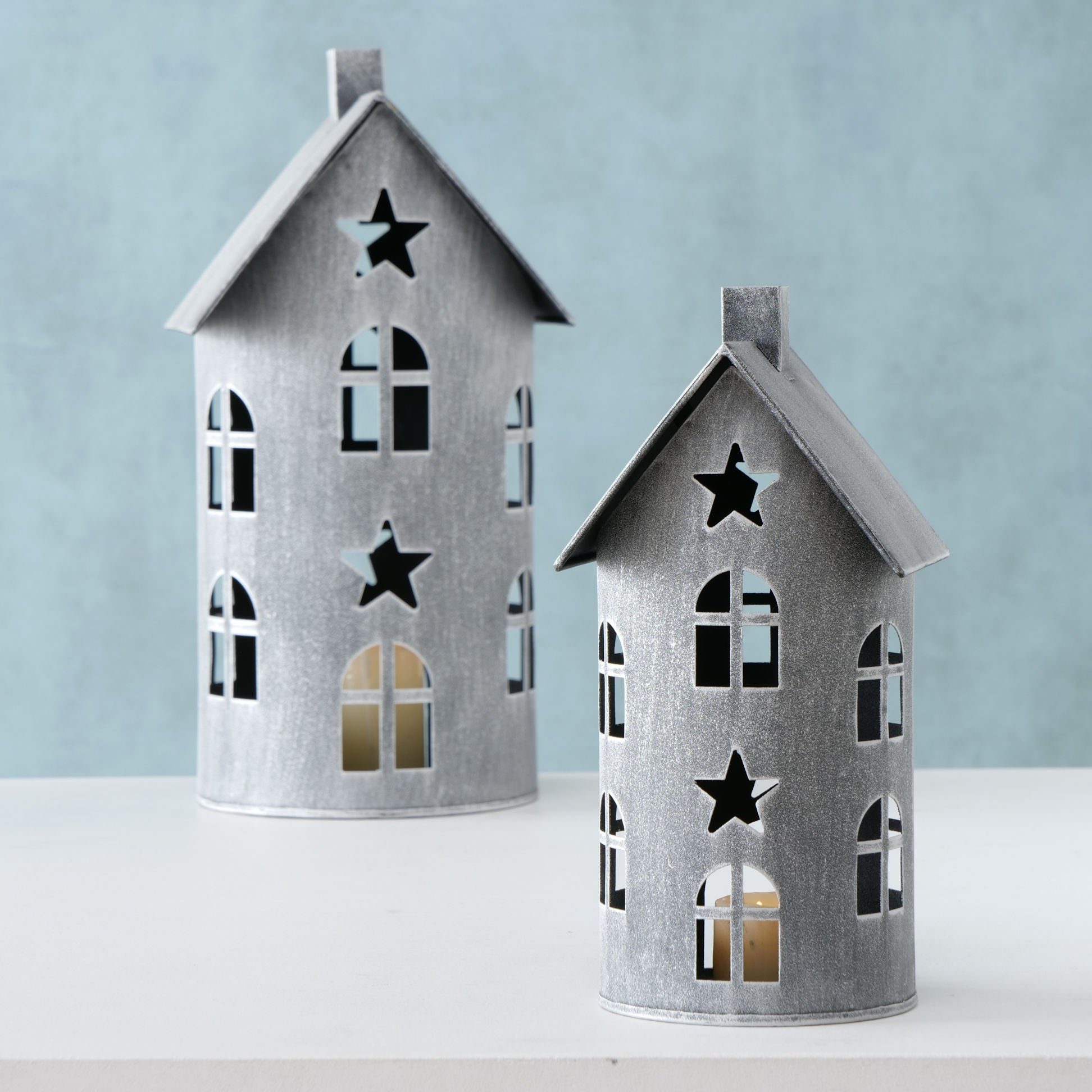 Spetebo Windlicht Metall Laterne LUZERN im Shabby Look - 2er Set (2er Set) günstig online kaufen